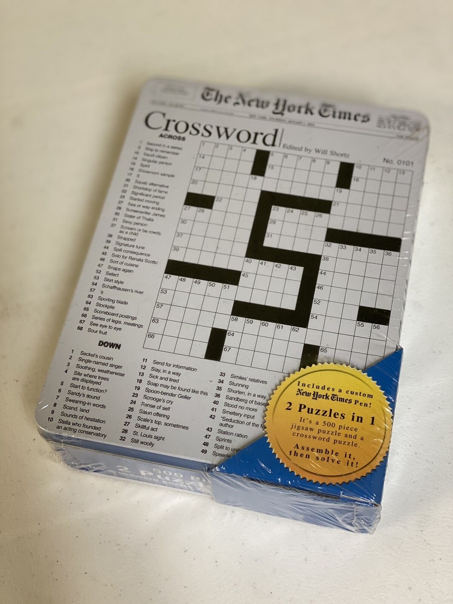 SEALED NY Times Crossword Puzzle In Tin ASSEMBLE IT And THEN SOLVE IT 2 In 1 EBay