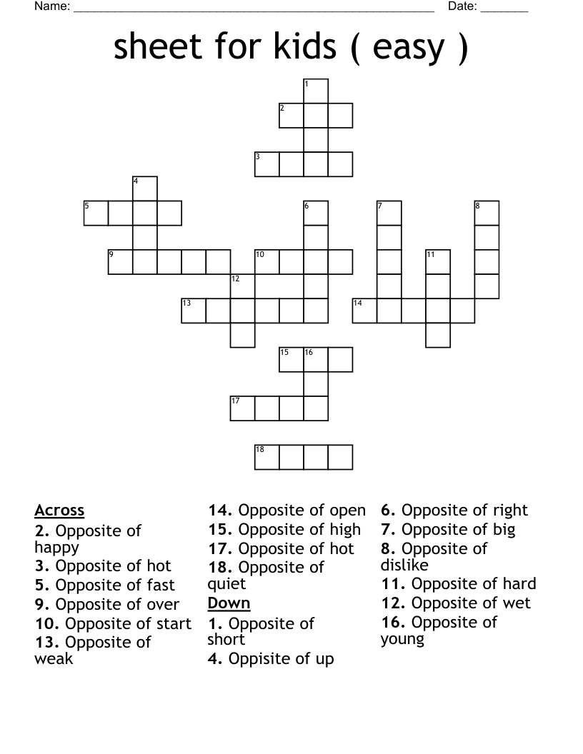 easy crossword puzzles free
