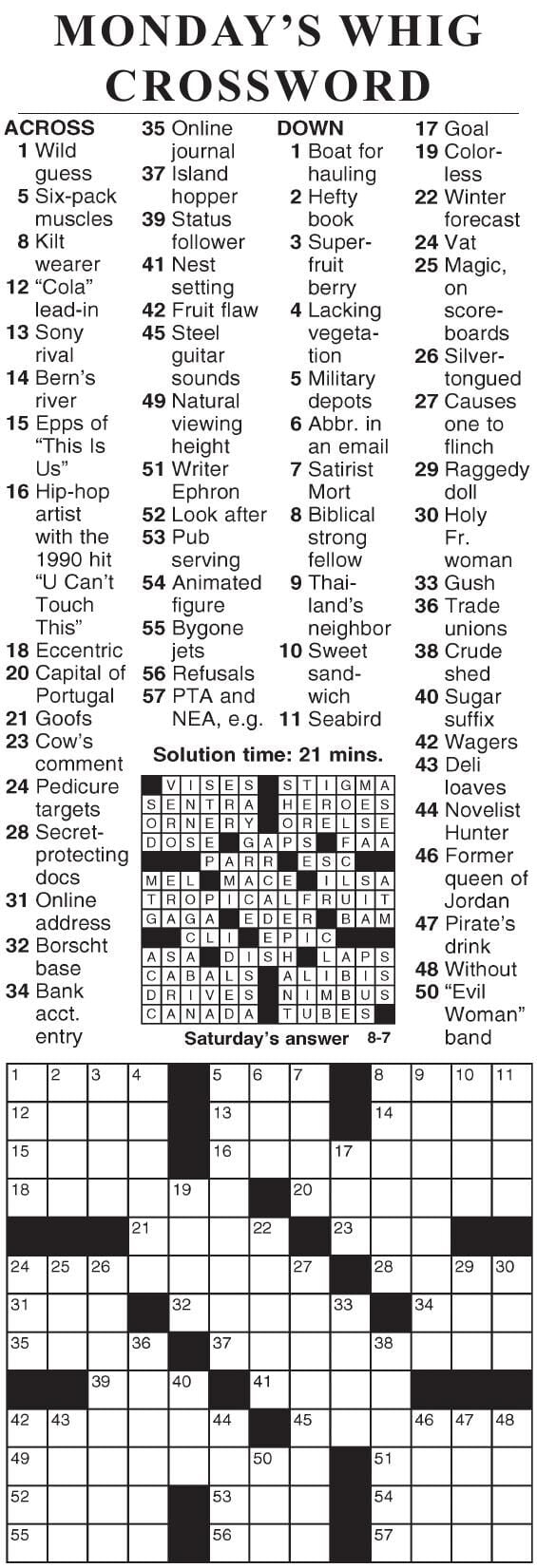sheffer crossword puzzle answers