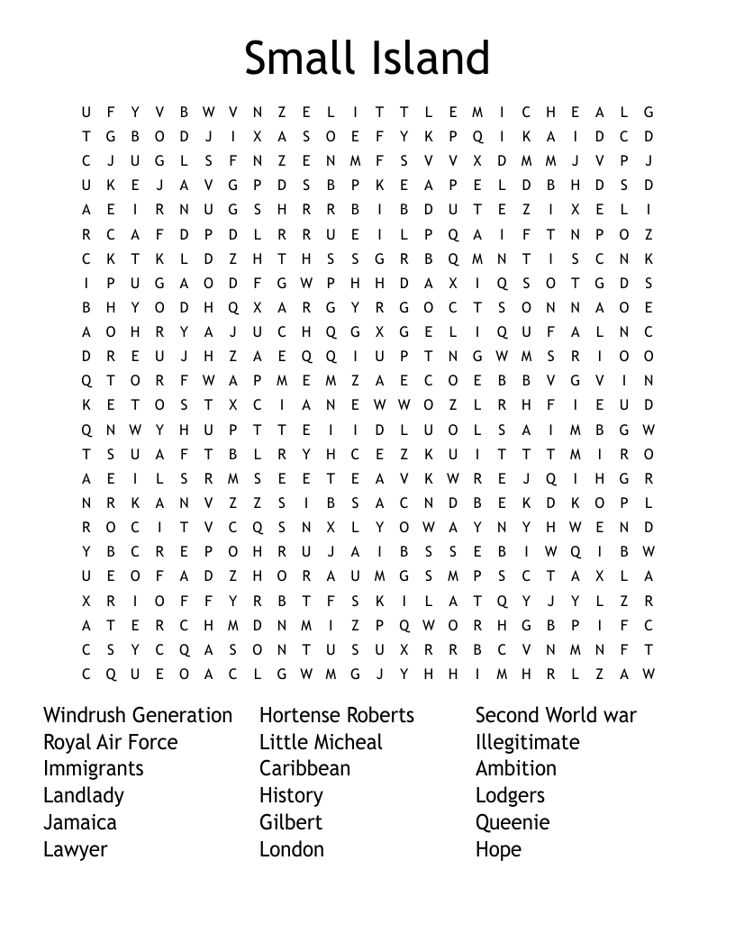 Small Island Word Search WordMint