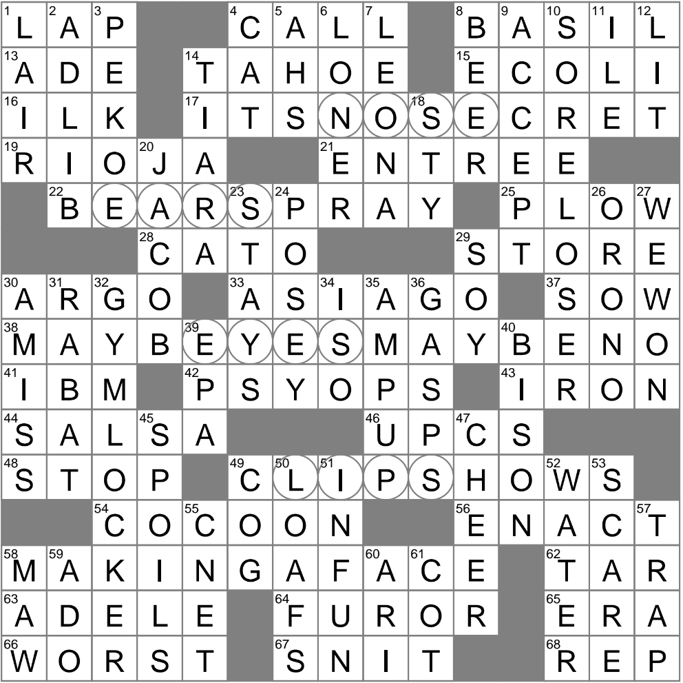 Snow Pusher Crossword Clue Archives LAXCrossword