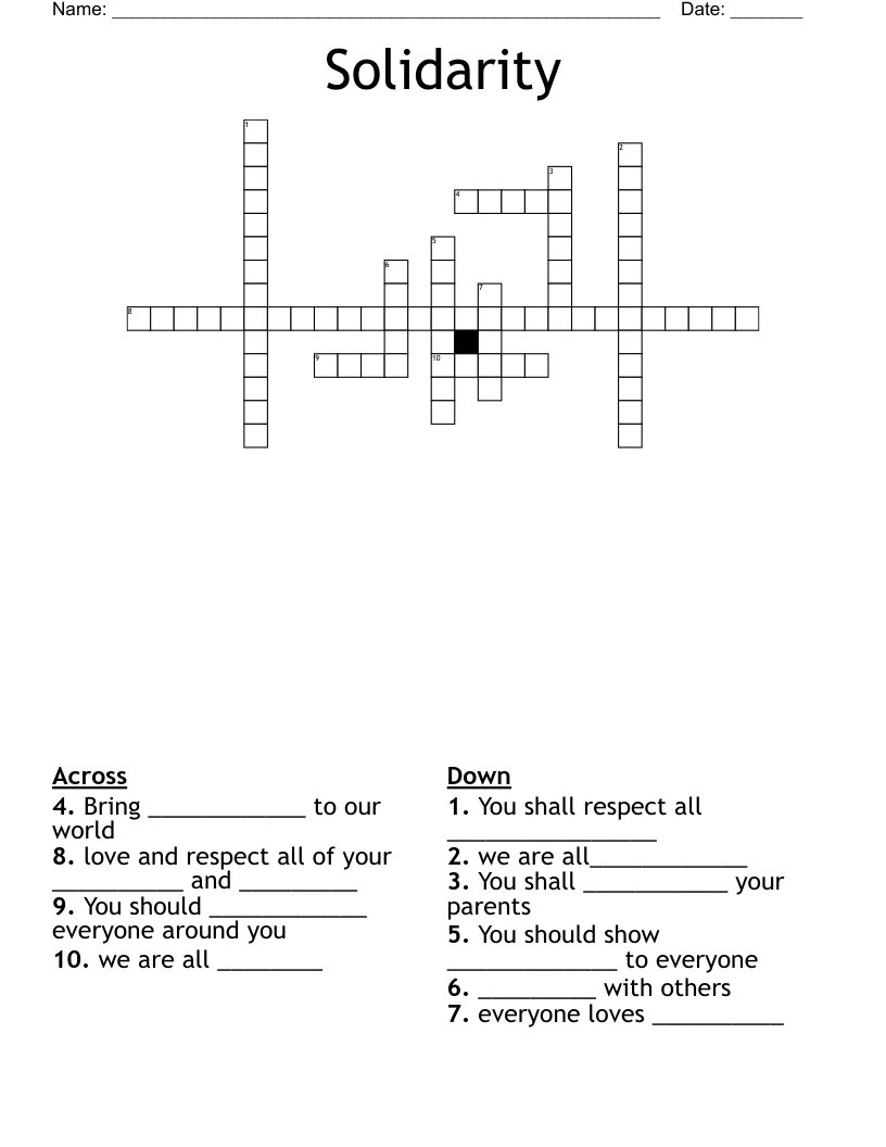 Solidarity Crossword WordMint