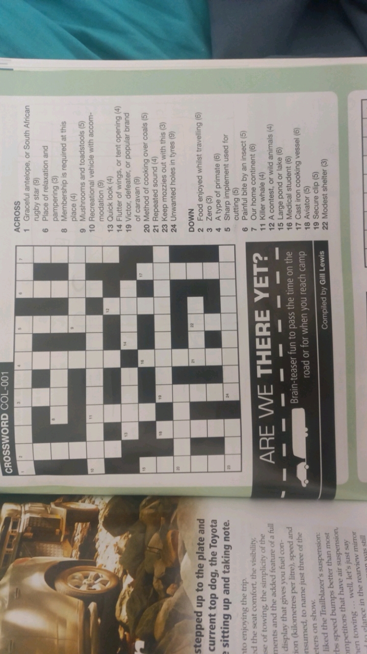 Solve The Crossword Puzzle ACROSS Graceful Antelope Or South African R 