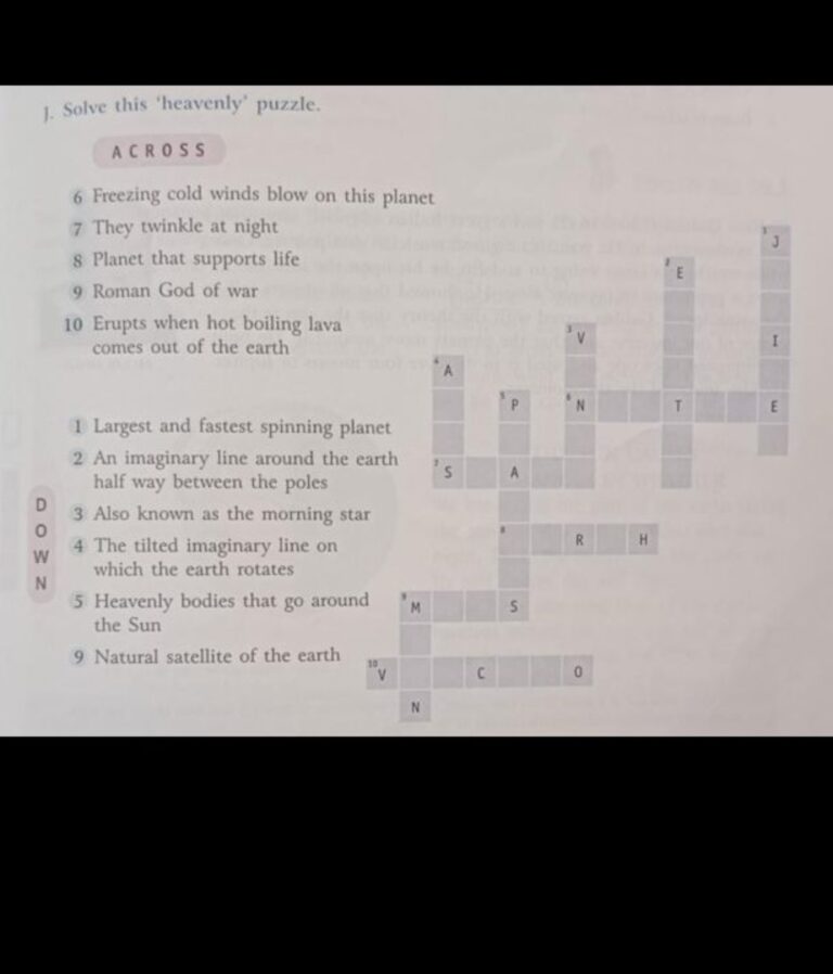 Solve This heavenly Puzzle ACROSS 6 Freezing Cold Winds Blow On This