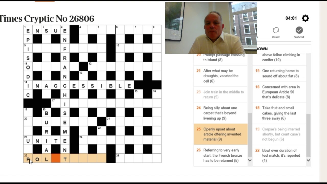 Solving The Times Crossword 17 August 2017 YouTube