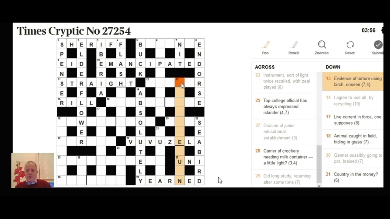 Solving The Times Crossword 22nd Jan YouTube