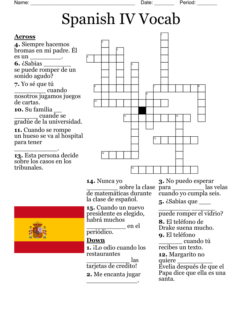 this in spain crossword clue