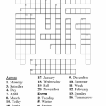 Spanish Months Days And Seasons Crossword WordMint