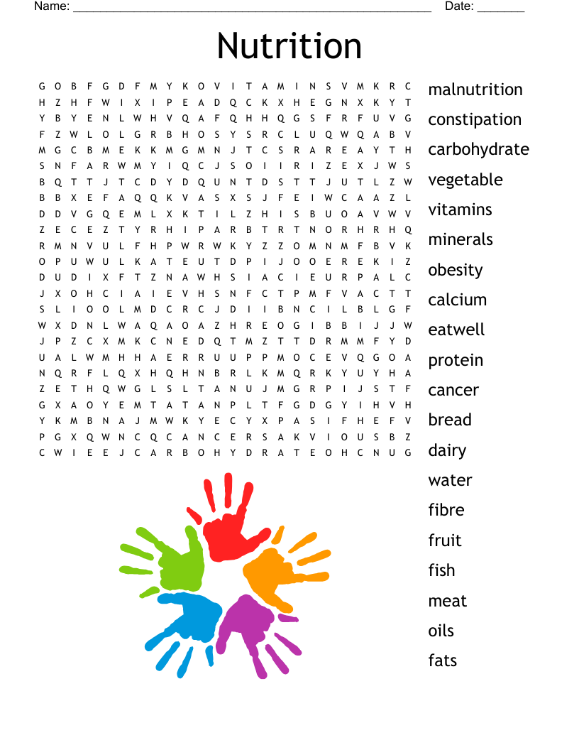 Sport Nutrition Word Search WordMint