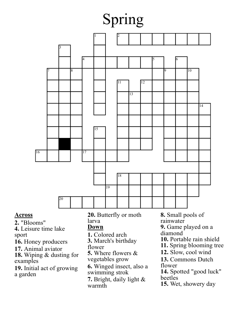 sign of spring crossword clue