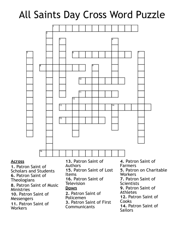 St Clare Of Assisi Crossword WordMint