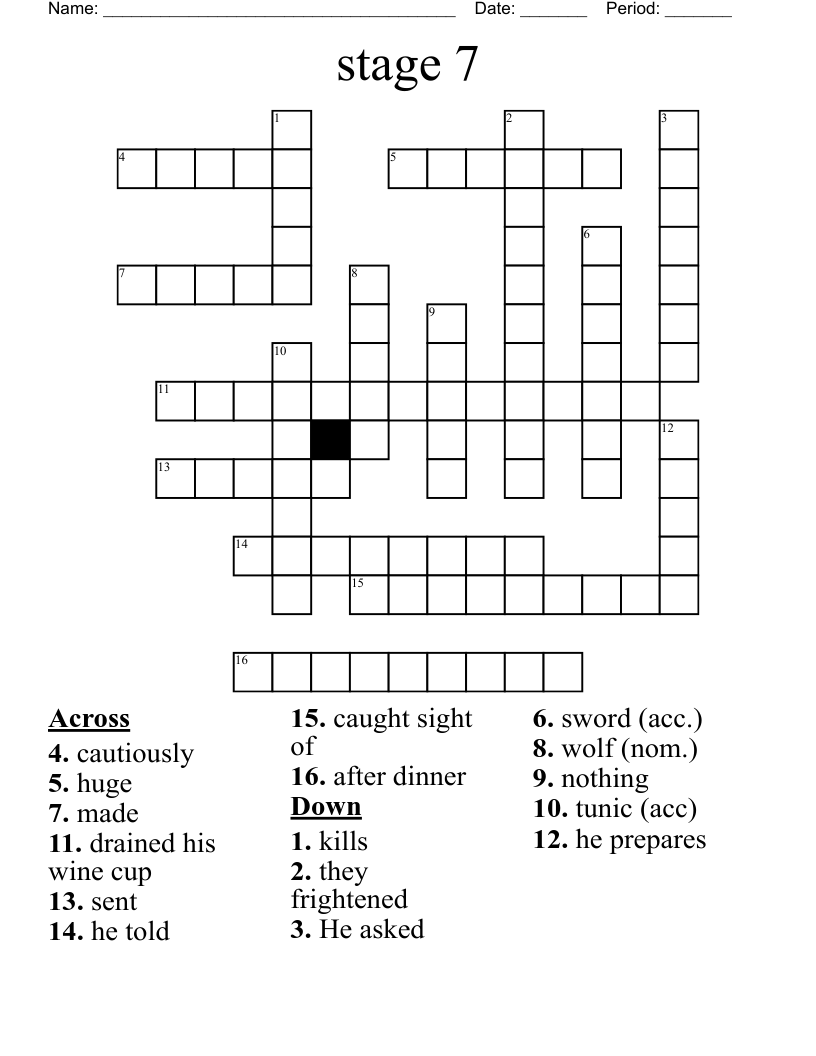 Stage 7 Crossword WordMint