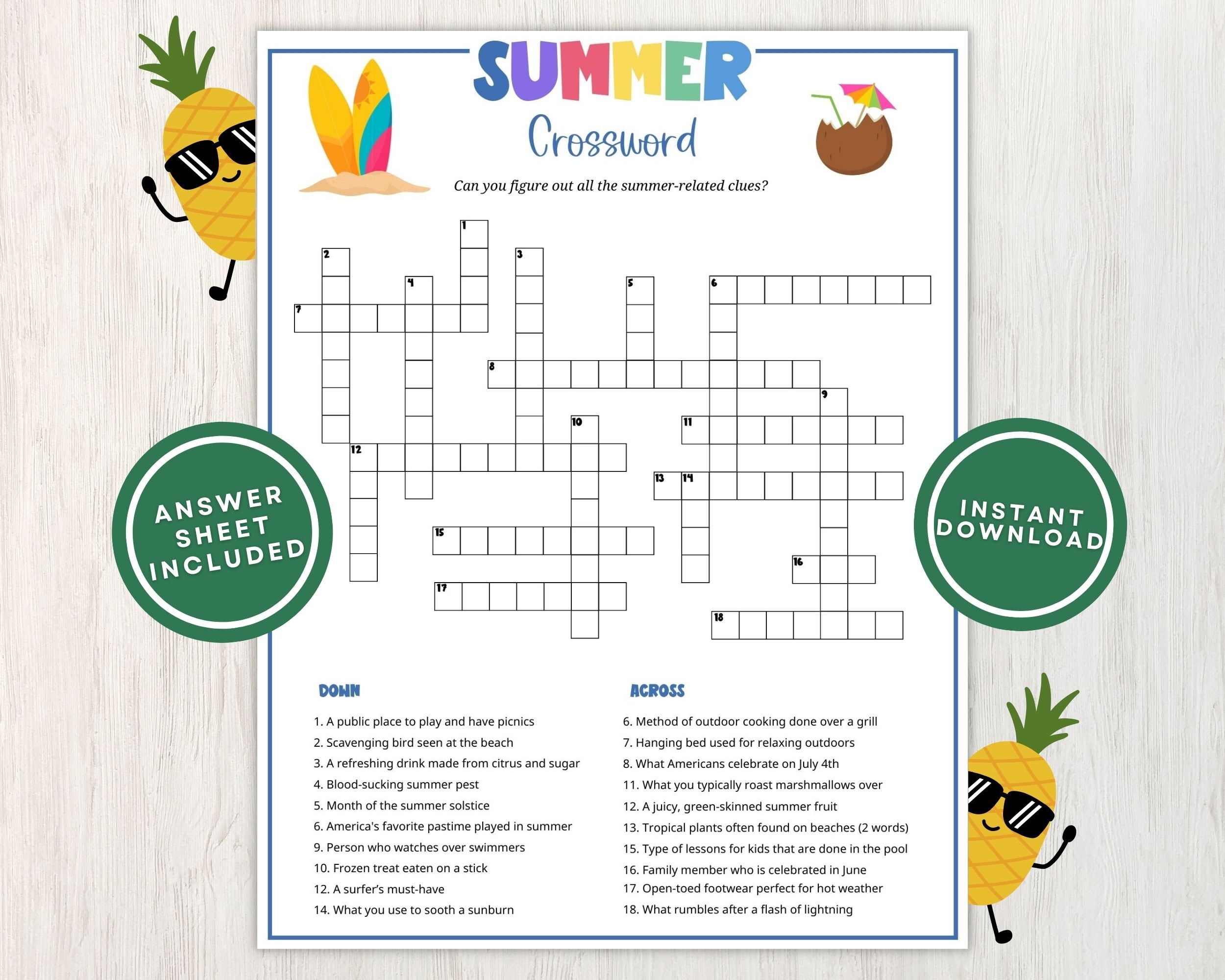 french summer crossword clue