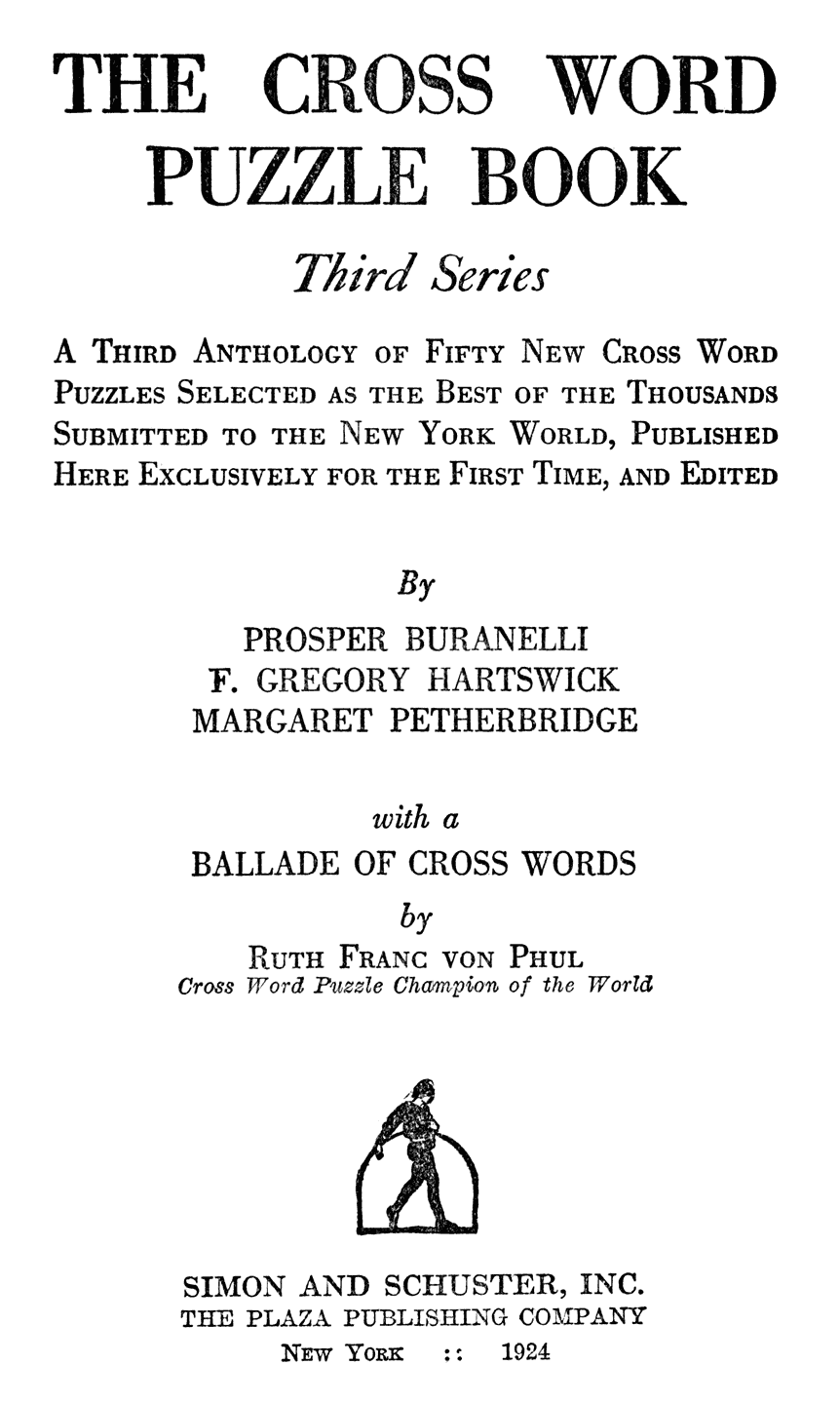 The Cross Word Puzzle Book Third Series