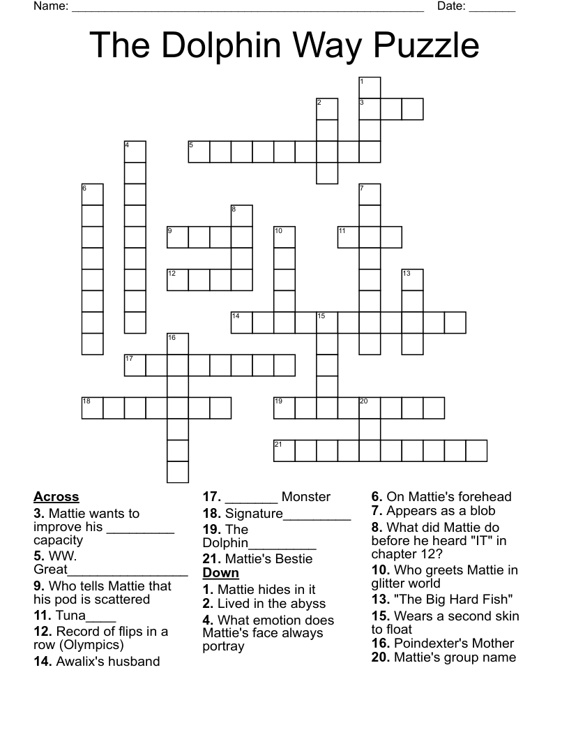 The Dolphin Way Puzzle Crossword WordMint