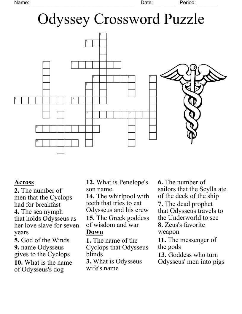 The Oddyssey The Sirens Scylla And Charybdis Crossword WordMint