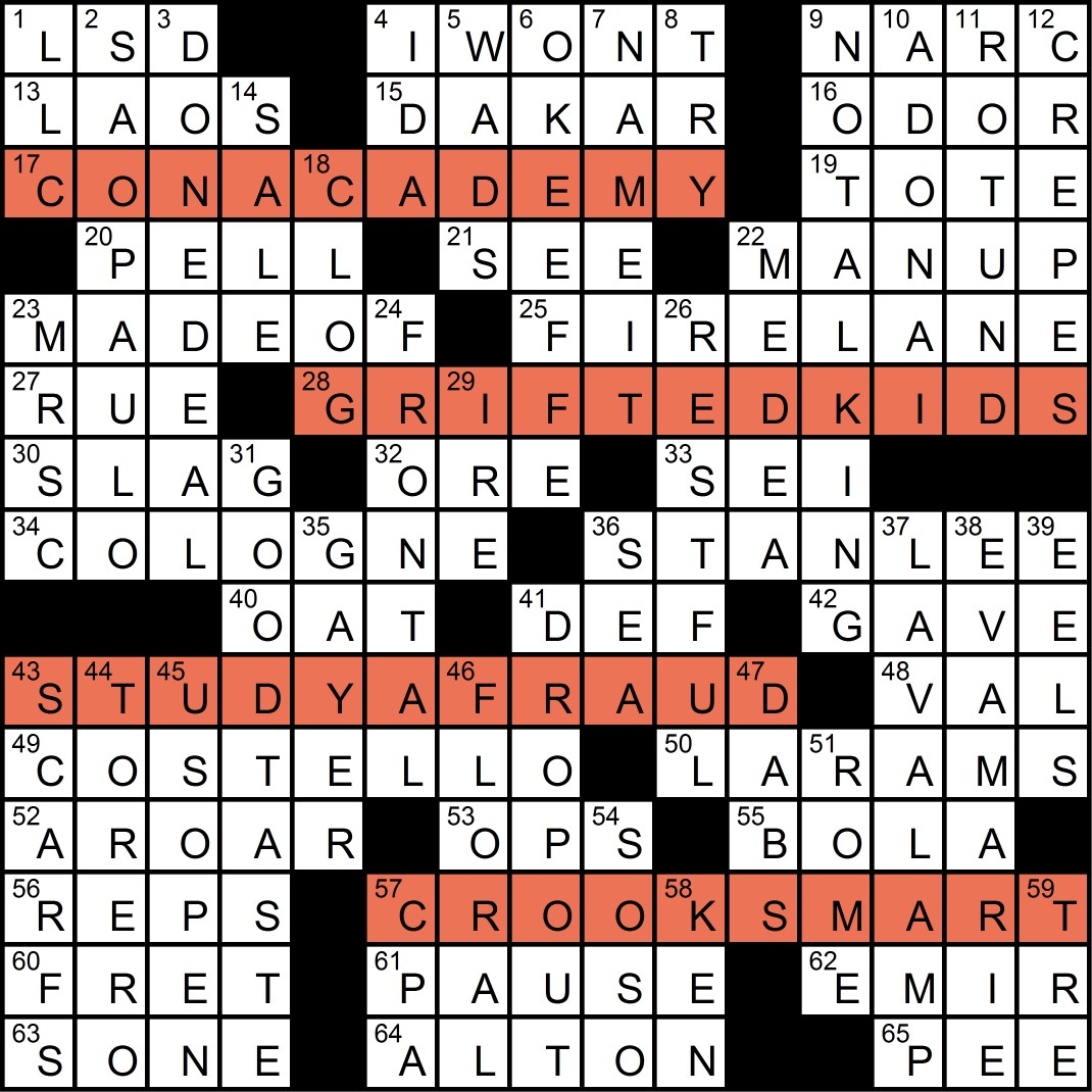 The Puzzle Society Crossword Crossing November 2018