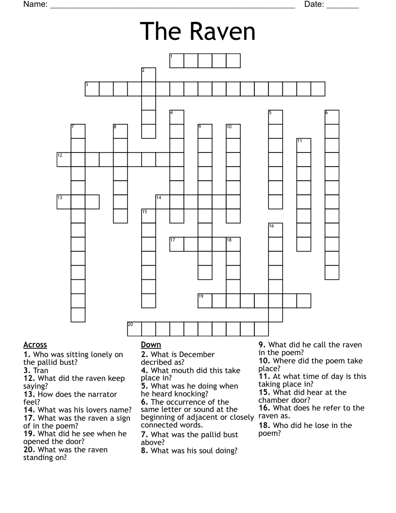 The Raven Crossword WordMint