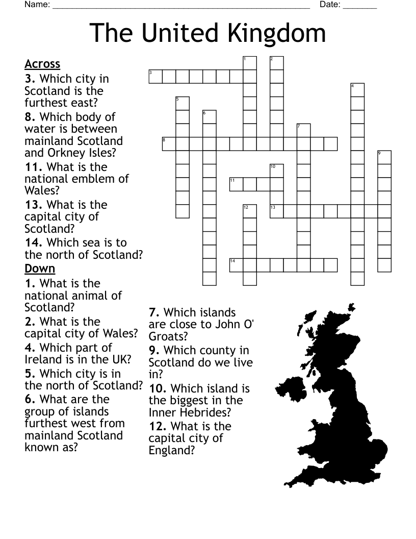 The United Kingdom Crossword WordMint The United Kingdom Crossword WordMint