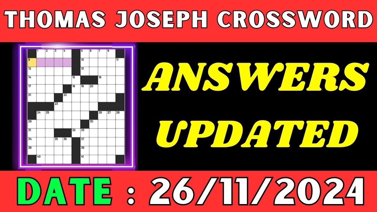 thomas joseph crossword puzzle solutions