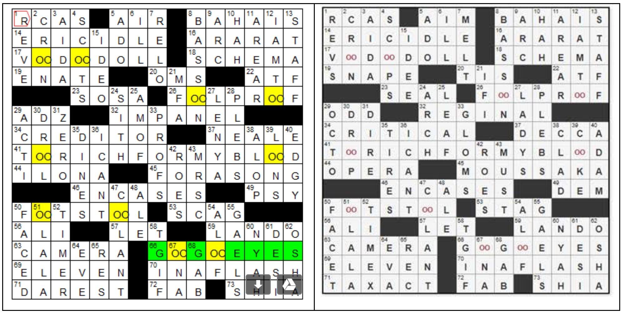 Thursday January 24 2019 NYT Crossword By Stu Ockman