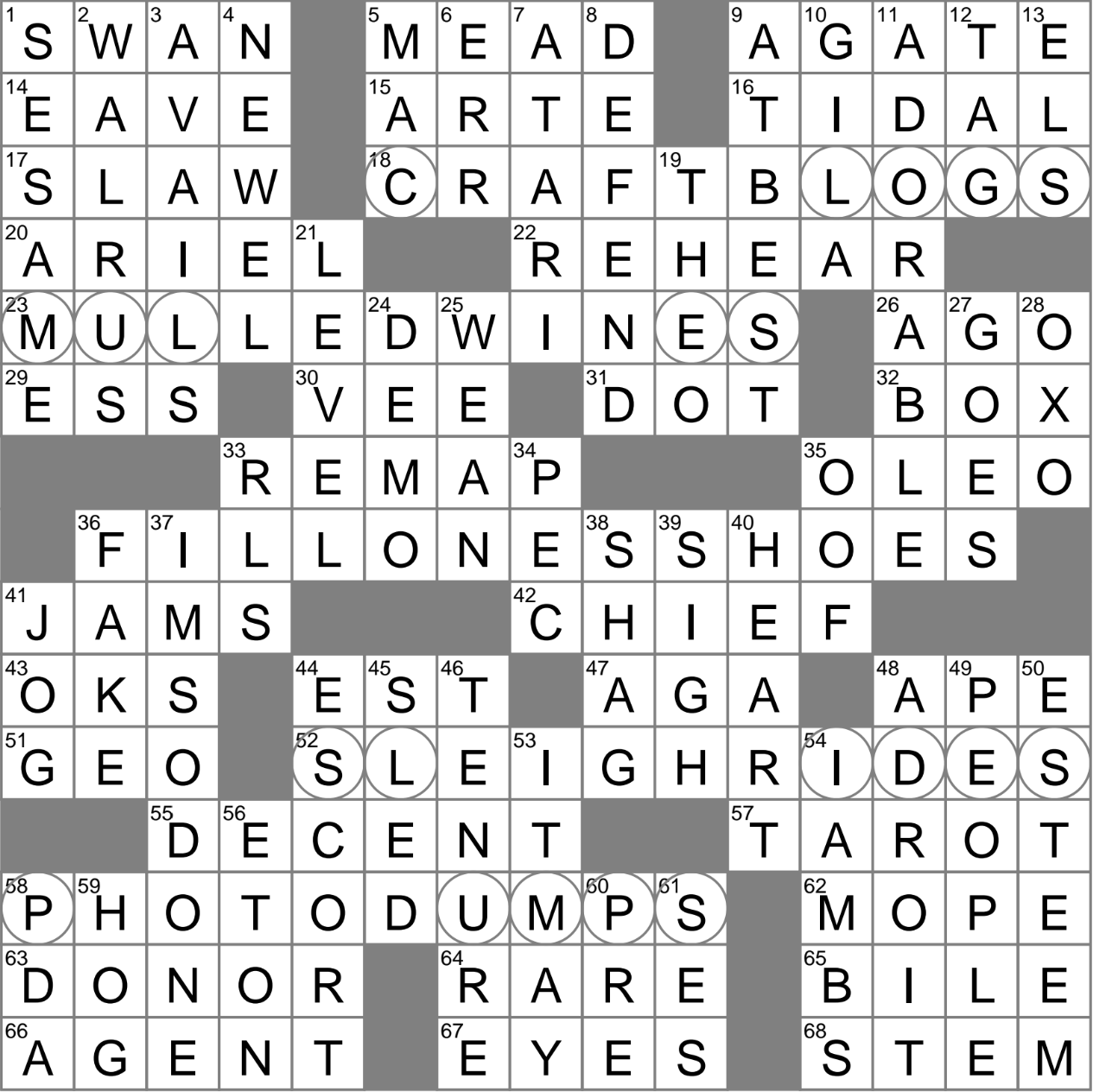 male swan crossword clue