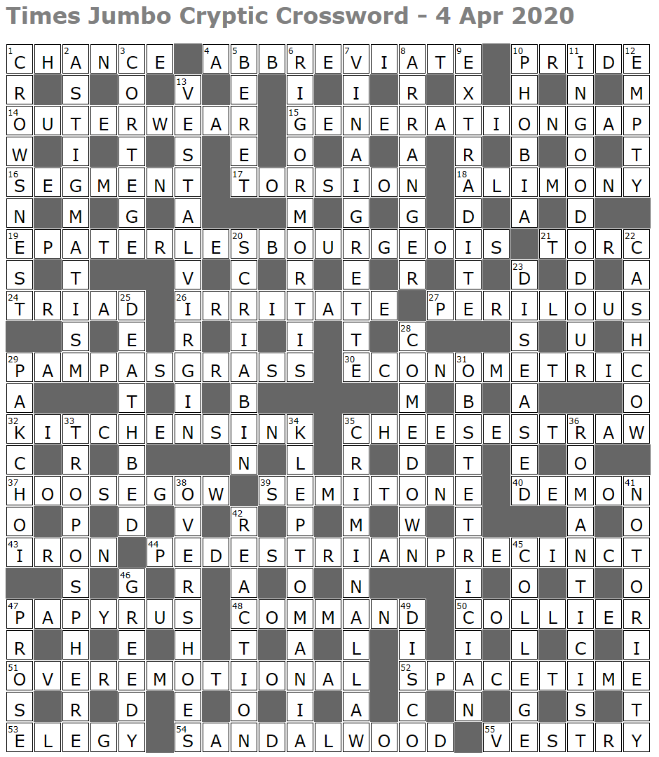 Times Jumbo Cryptic Crossword 1432 Lucian Poll s Web Ramblings