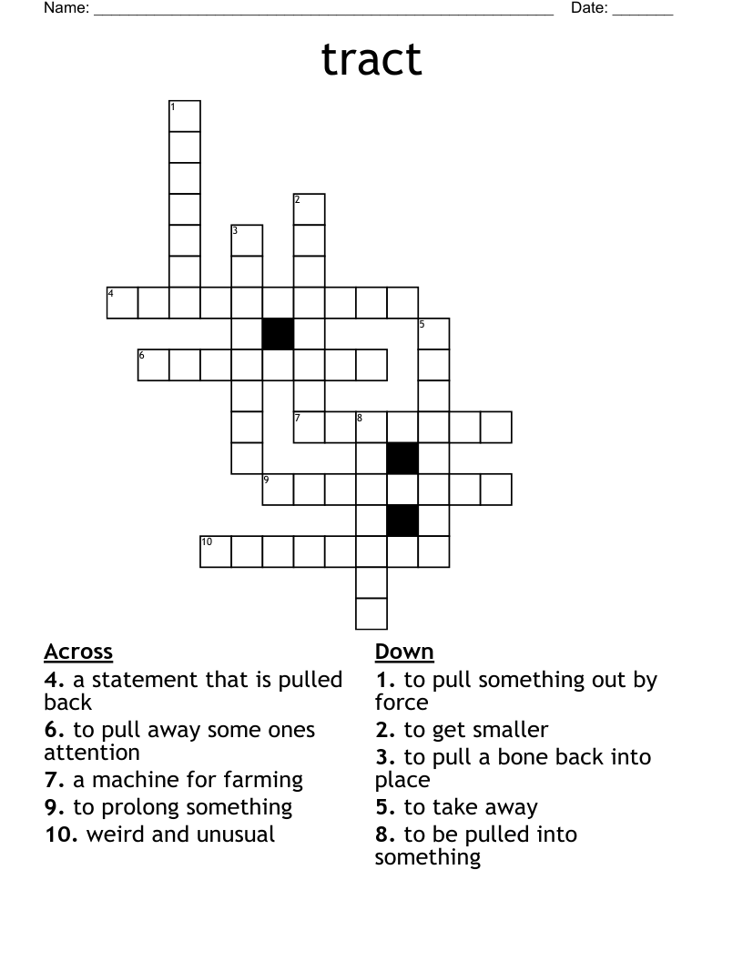 Tract Crossword WordMint