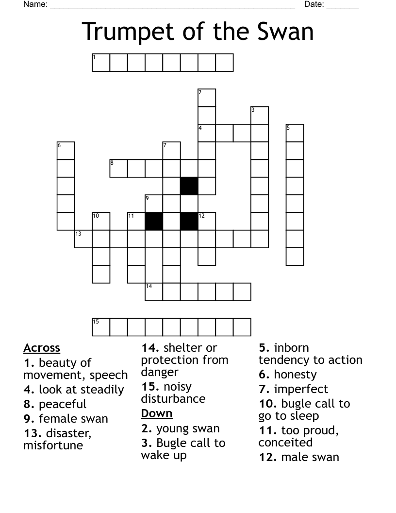 Trumpet Of The Swan Word Search WordMint