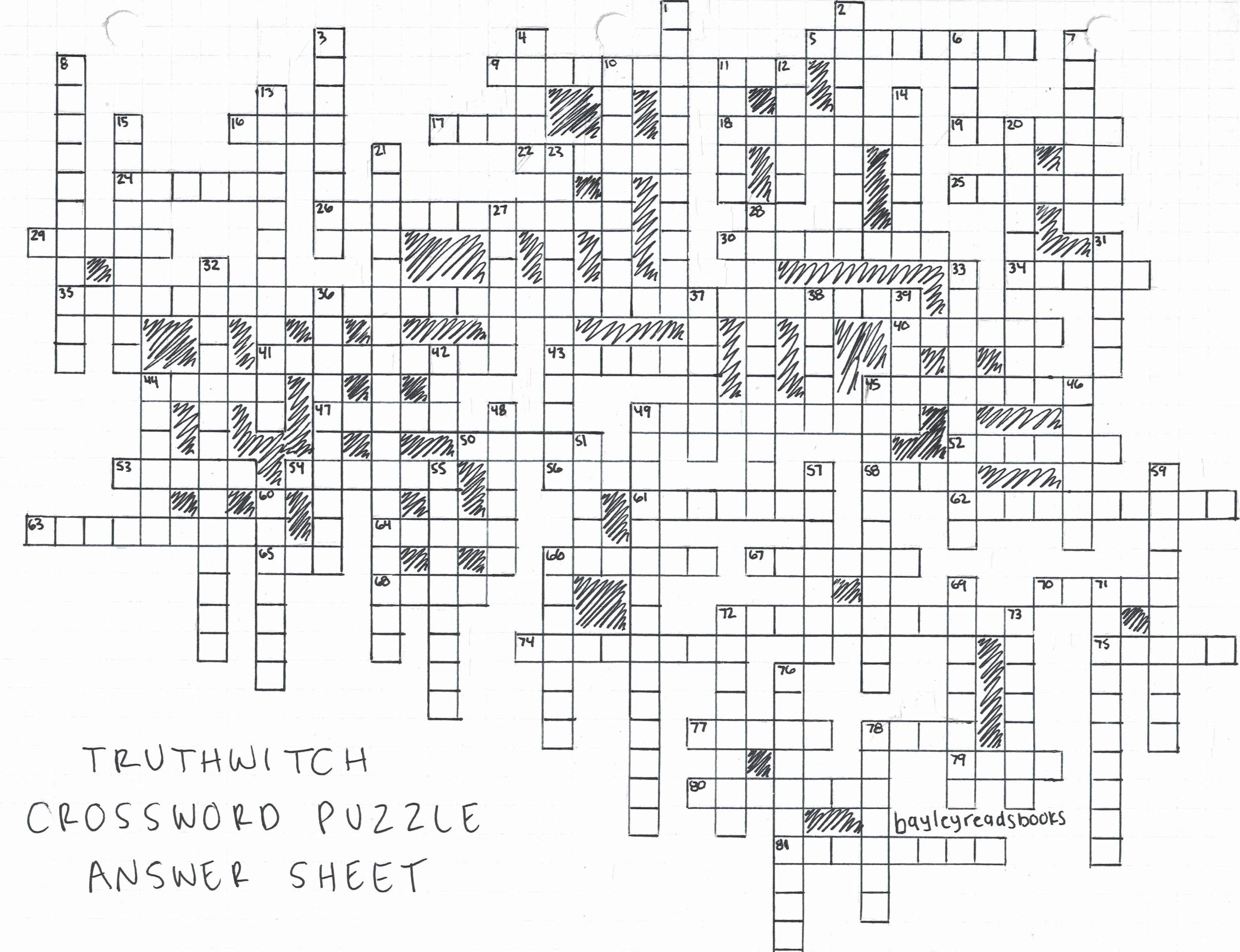 Truthwitch Crossword Puzzle Bayley Reads Books