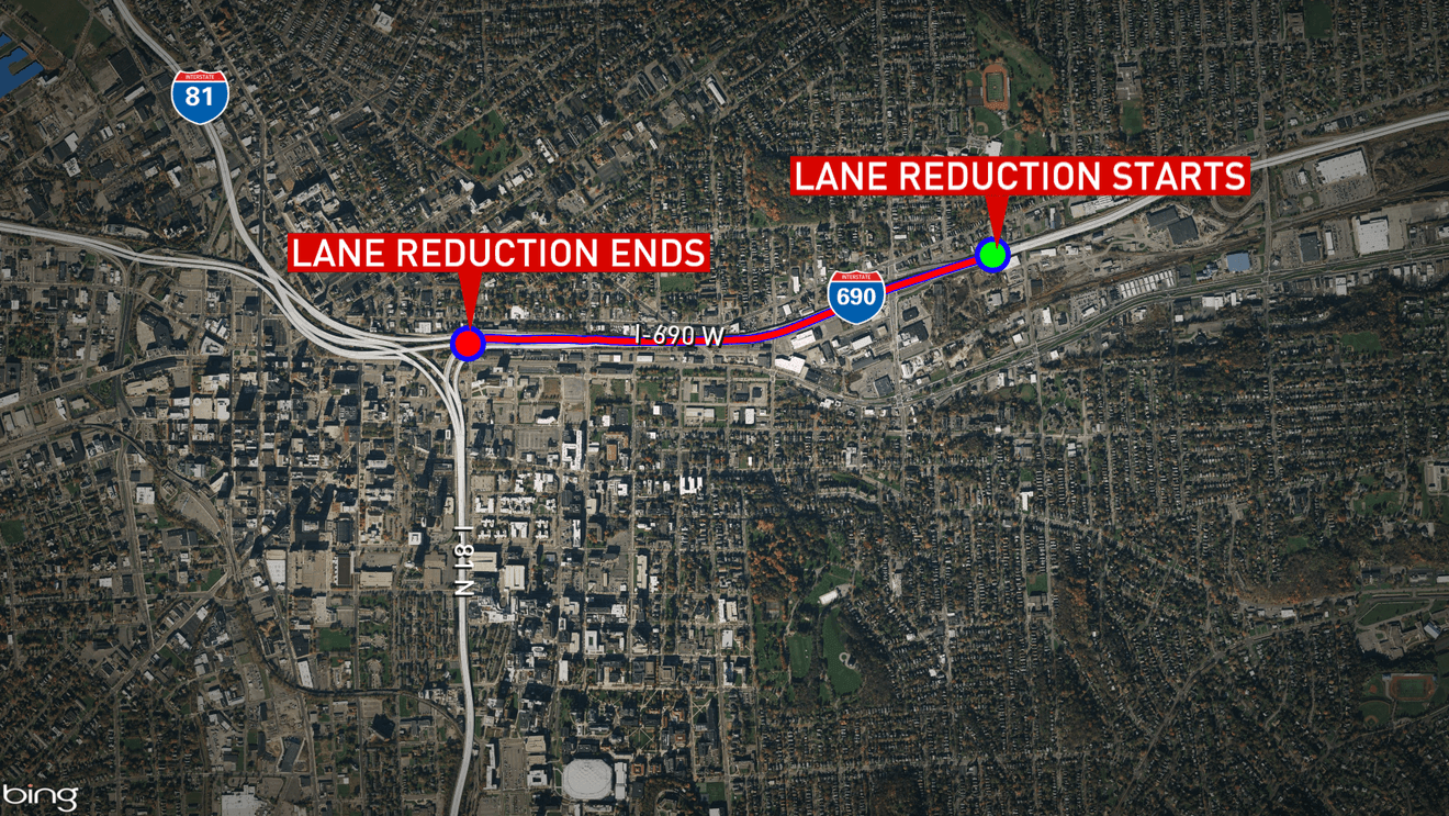 Two Lane Closures Impacting Parts Of I 690 Above Syracuse Start Wednesday