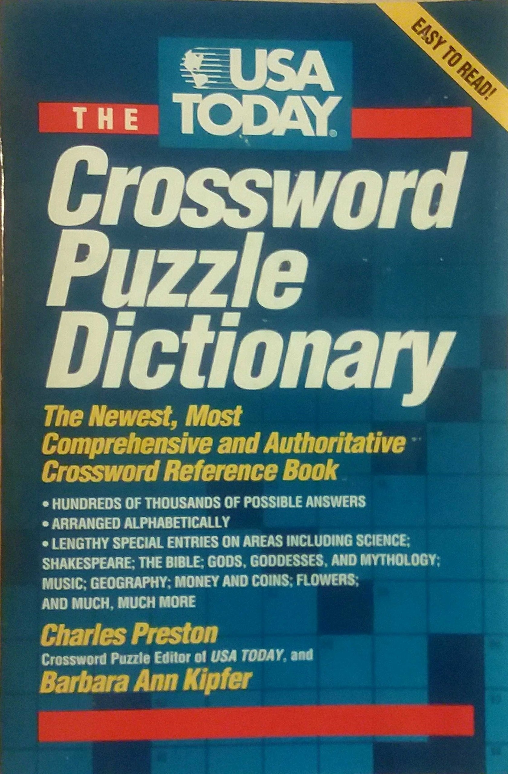 USA Today Crossword Puzzle Dictionary The Newest Most Comprehensive And Authoritative Crossword Reference Book Charles Preston Barbara Ann Kipfer Paul Magoulas 9780786880607 Amazon Books