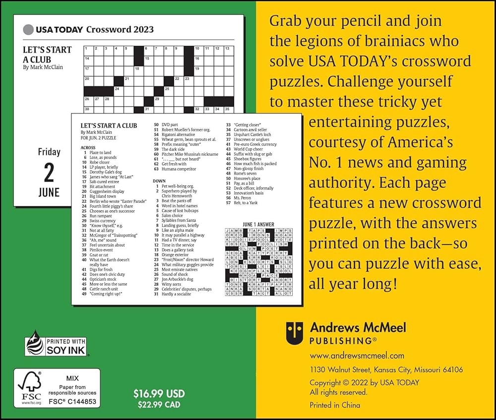 usa today daily crossword