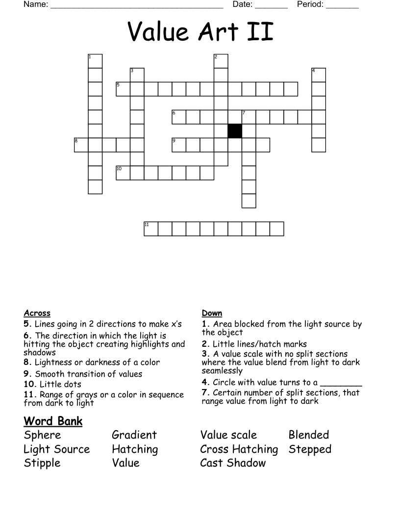 Value Art II Crossword WordMint