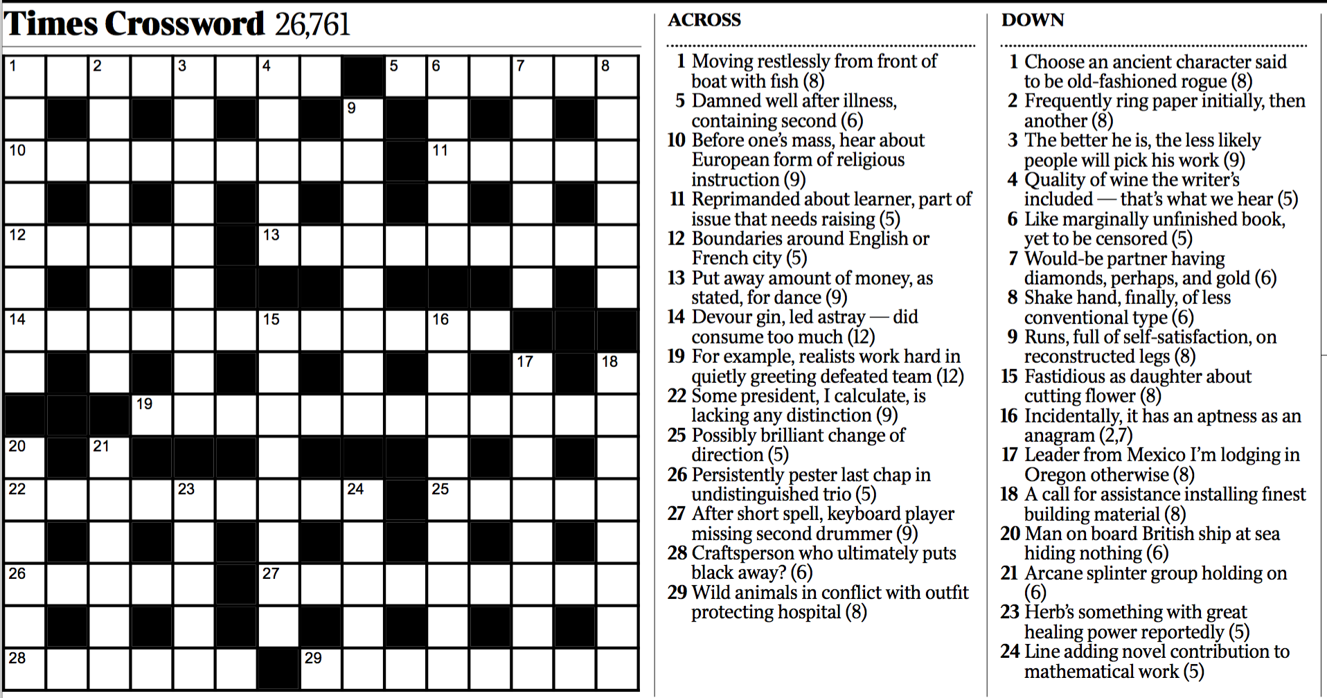 Variety Cryptic Crossword The New York Times