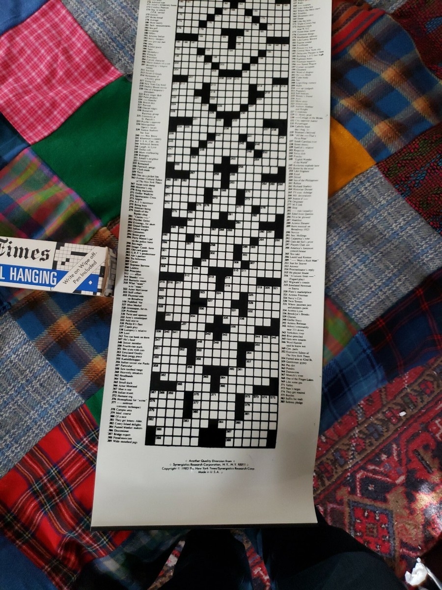 VINTAGE The New York Times Giant 6 Crossword Puzzle Wall Hanging 1983 USA EBay