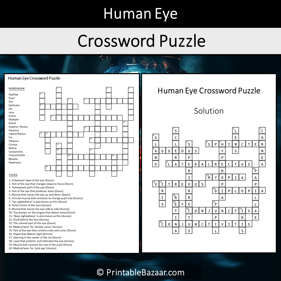 part of the eye crossword clue