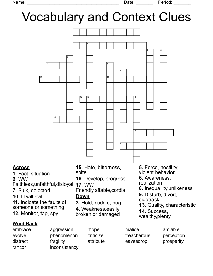 crossword answers and clues