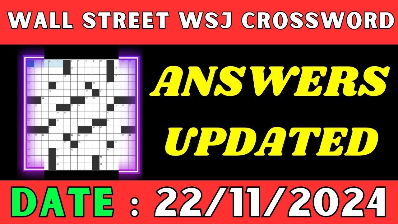 wsj crossword puzzle answers today