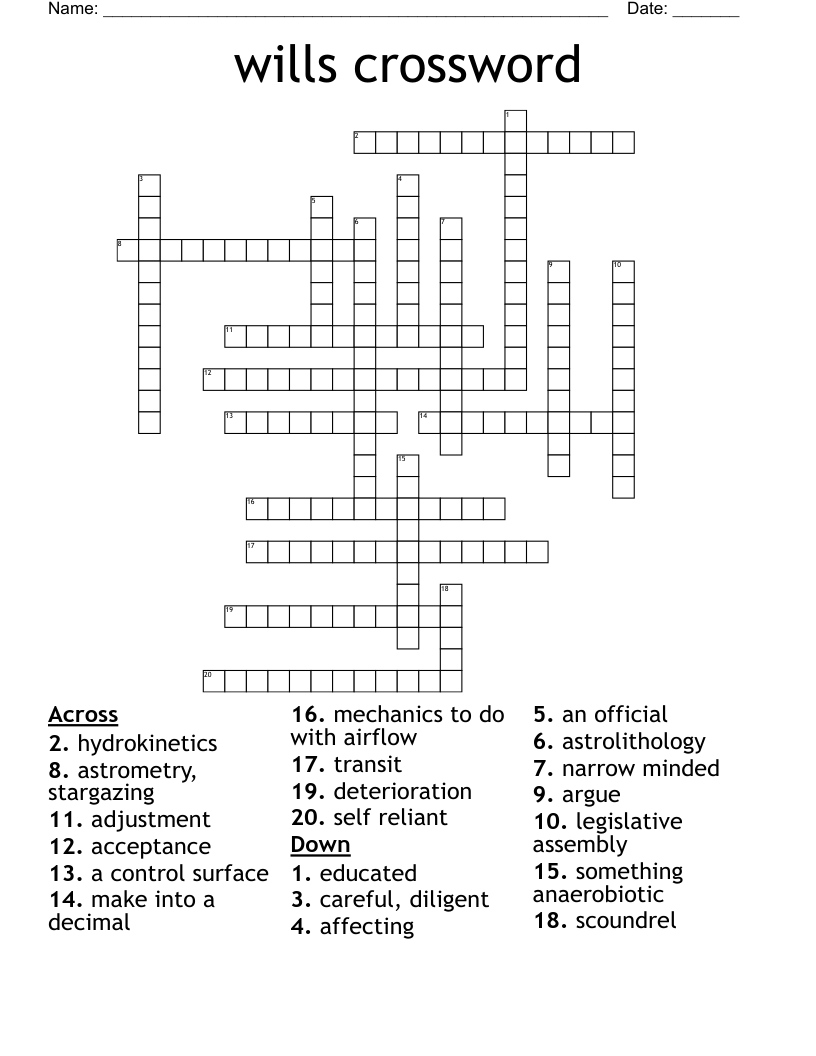 Wills Crossword WordMint