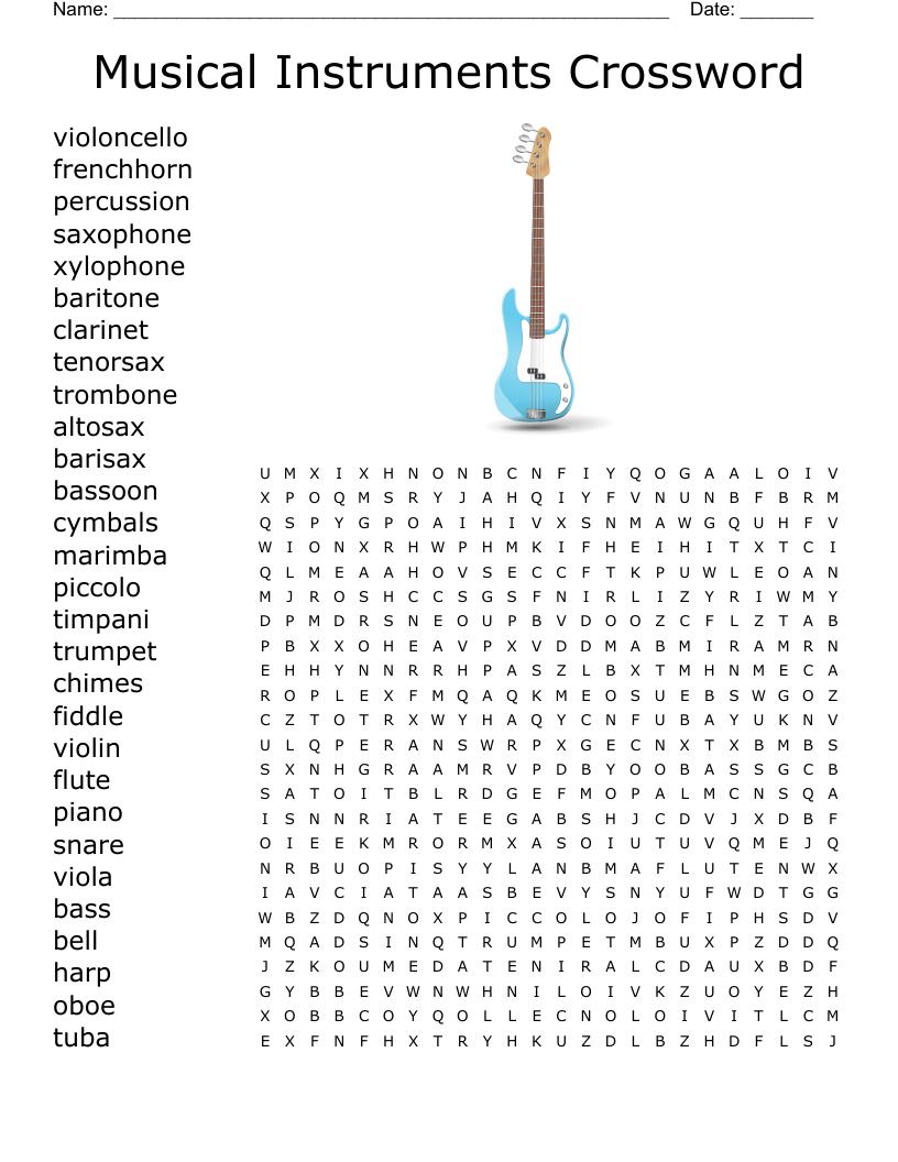 Woodwind Instruments Crossword WordMint