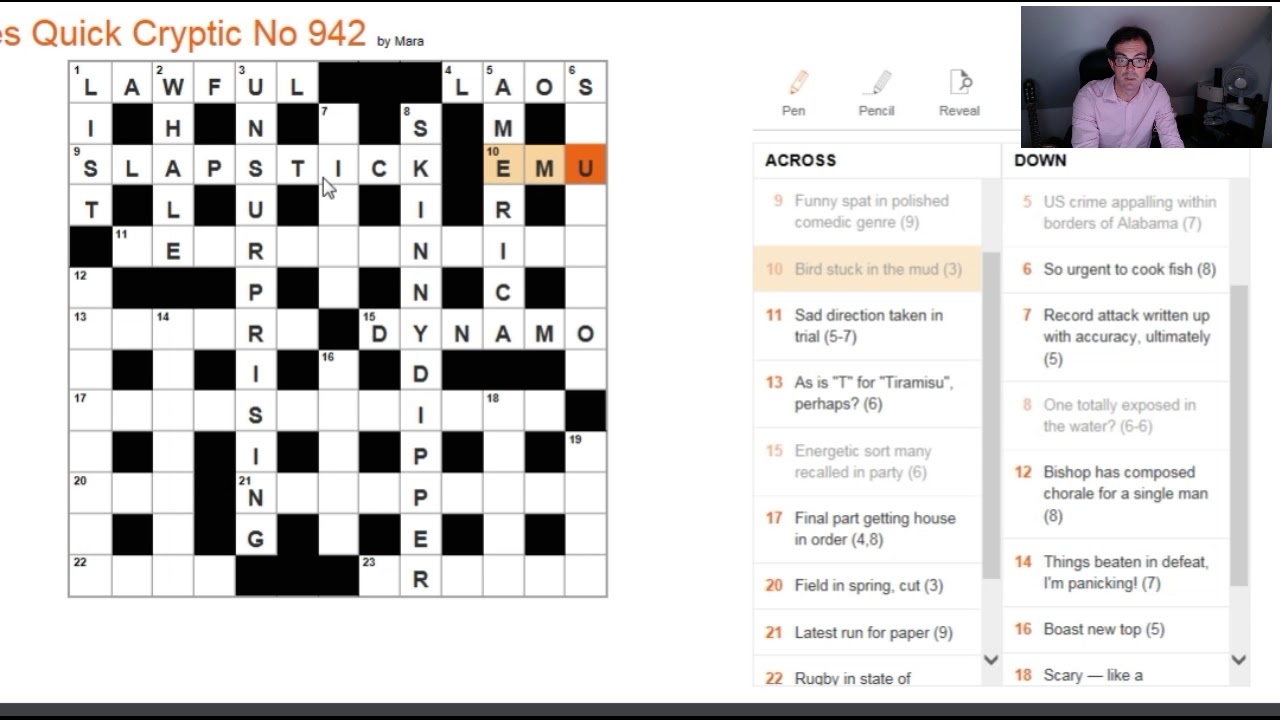 Working Through The Quick Cryptic Crossword From The Times On 18 Oct 2017 YouTube