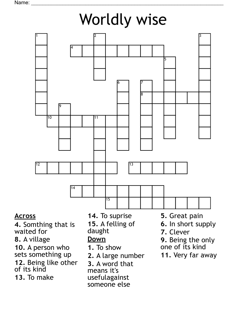 Worldly Wise Crossword WordMint