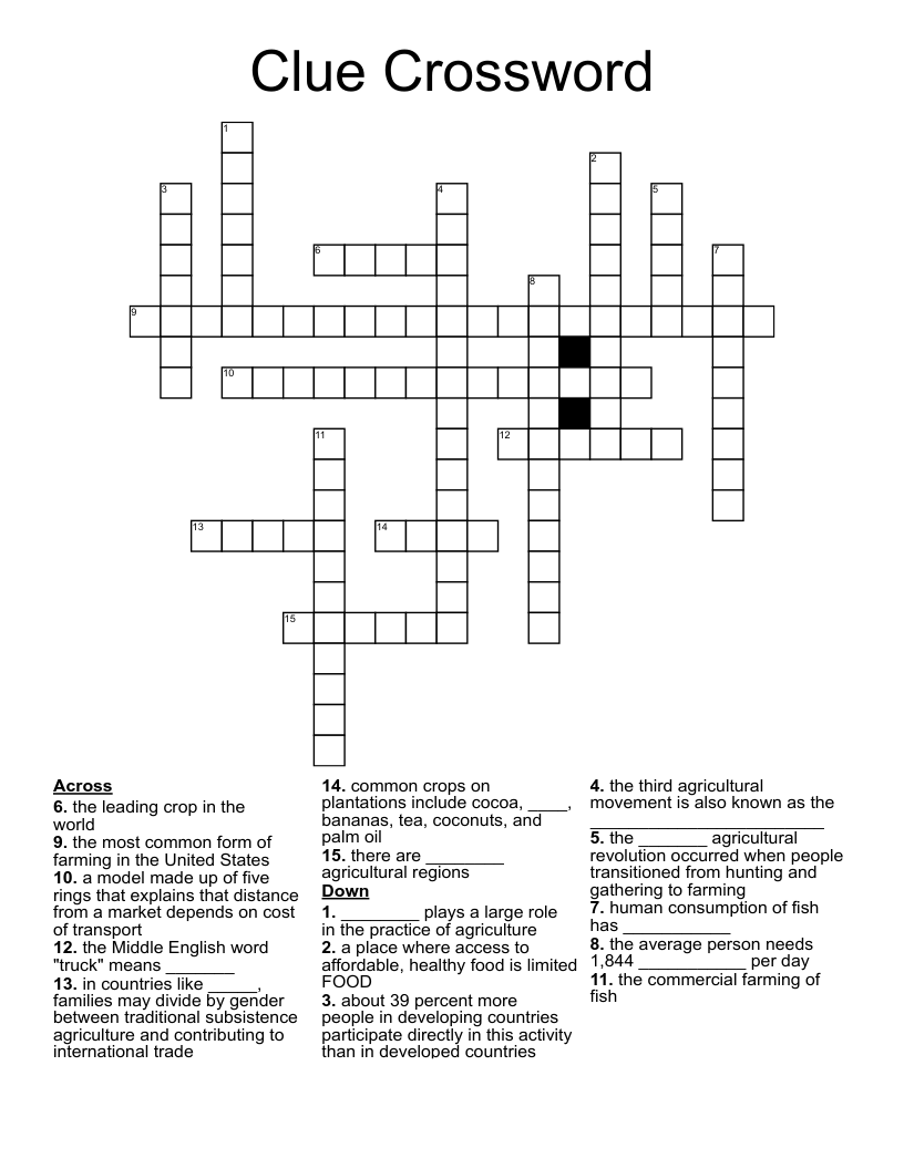 clues crossword clue