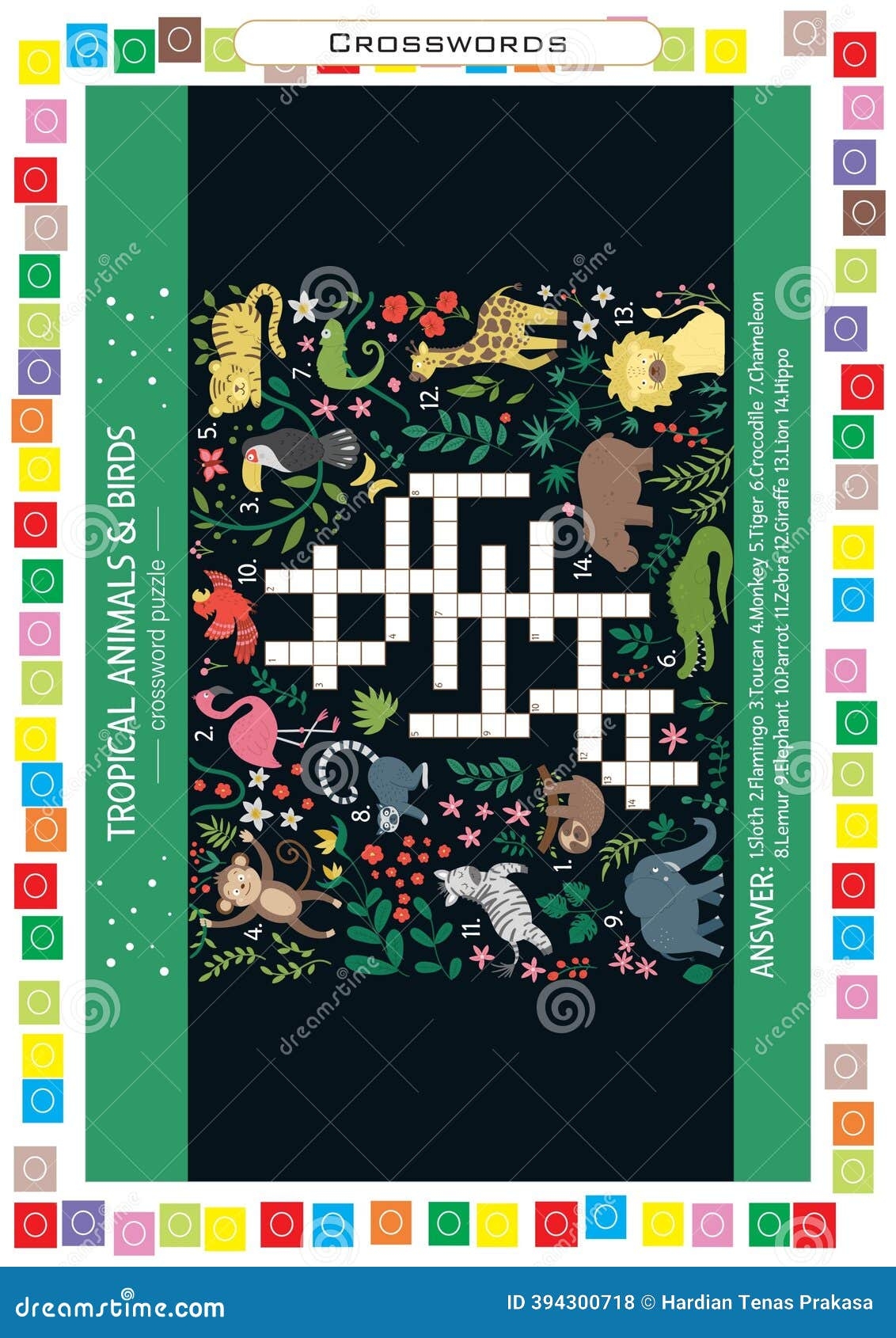 Educational Crossword Puzzles Collection For Kids Stock Illustration Illustration Of Screenshot Giraffa 394300718