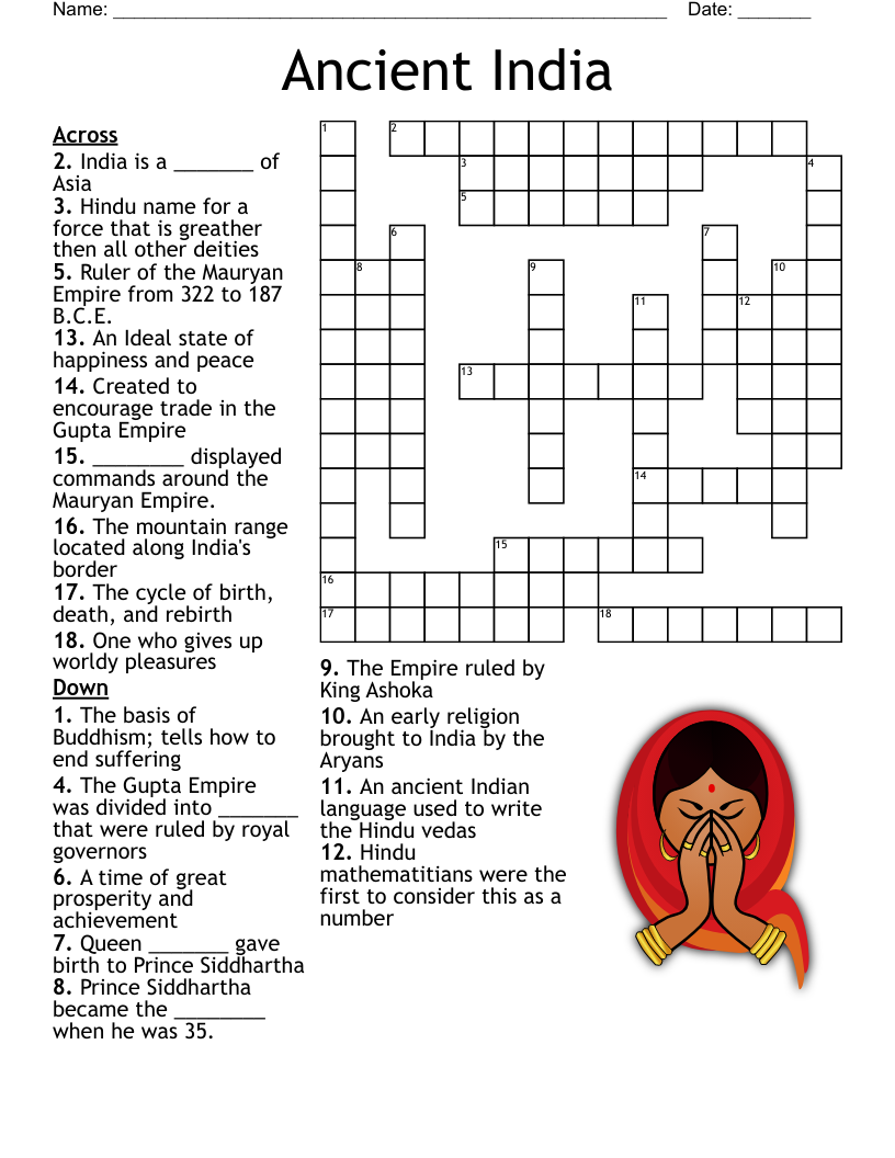 crossword clue hindu god