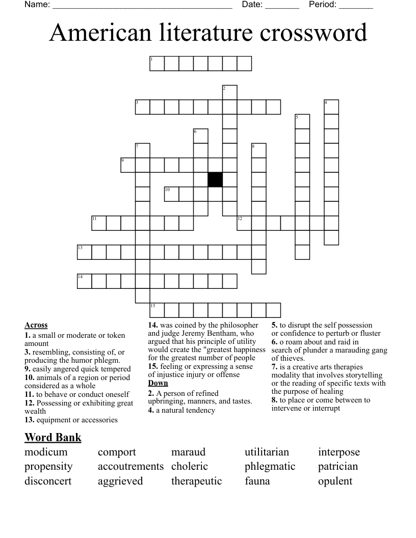 Images wordmint p American literature crosswor 