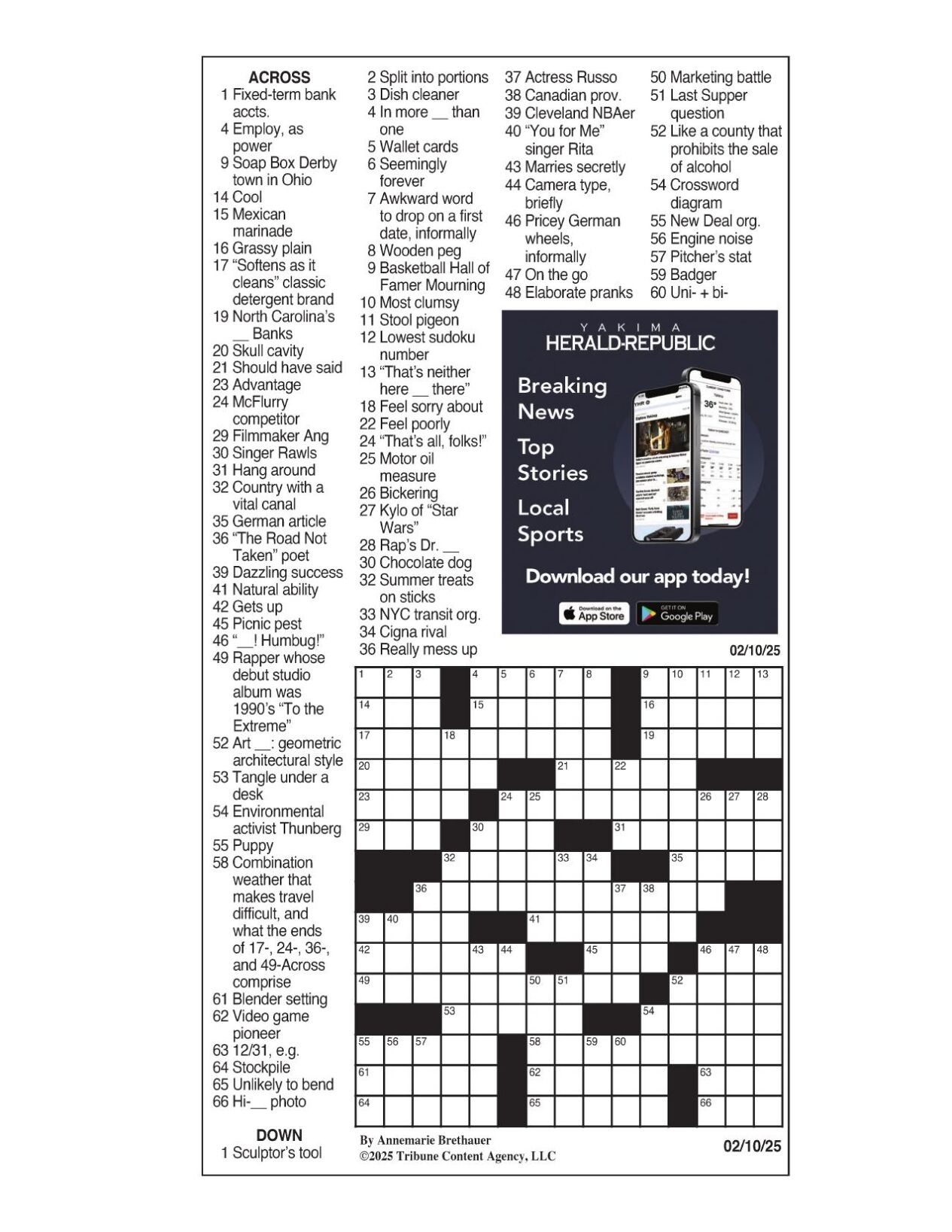 german article crossword