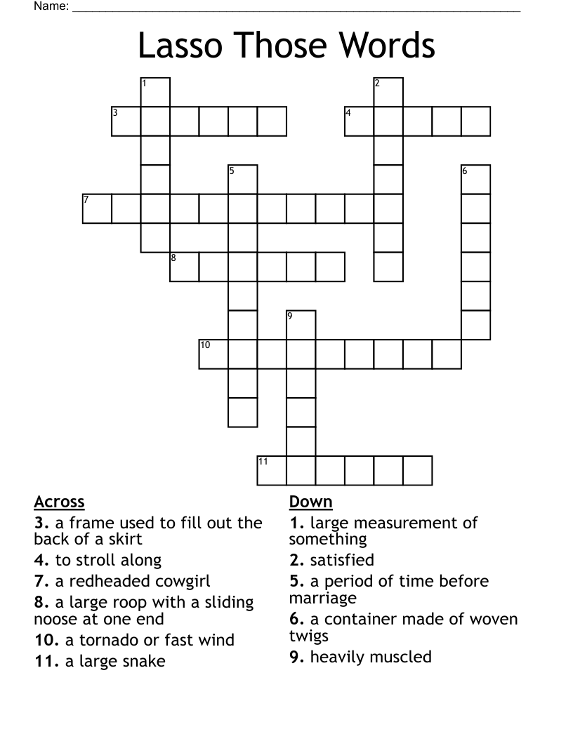 Lasso Those Words Crossword WordMint