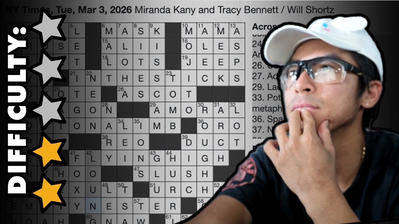 NY Times Crossword Tuesday March 3rd 2026 Unathletic Puzzles YouTube